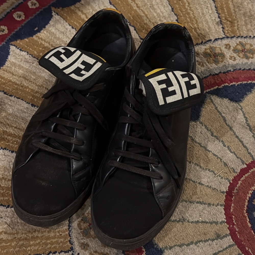 Fendi Zucca FF Logo Leather Sneakers